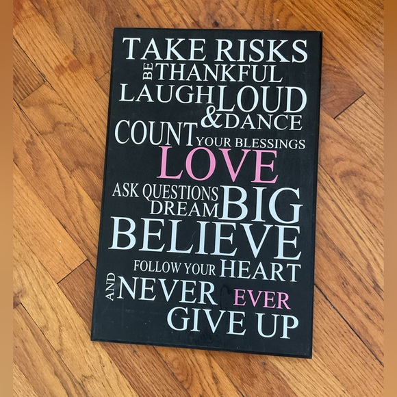 Inspirational Black and Pink Wall Art - Picture 1 of 3